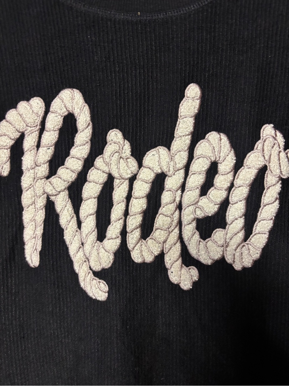 Spirit to Tee Women’s Black 'Rodeo' Pullover Ribbed Sweatshirt - Picture 2 of 3